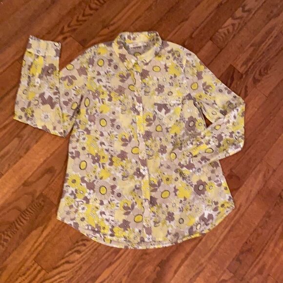 Old Navy size M floral shear button up - Picture 1 of 7
